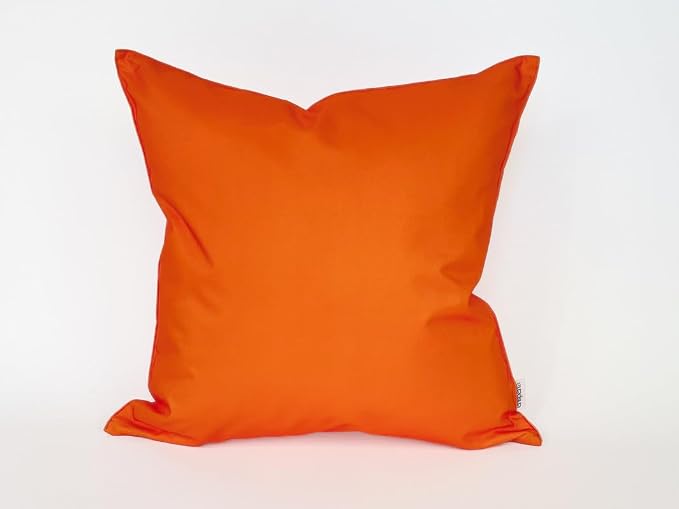 Pack of 2 Outdoor 20''x20'' Solid Waterproof Orange Throw Pillow Covers Decorative Square Patio Pillows for Patio Furniture