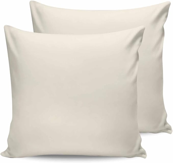 Outdoor Waterproof Throw Pillow Covers Set of 2 Cream Pillowcases 16x16 Inches Solid Color Patio Decorative Pillows Cushion Case Patio Pillows for Couch Bed Chair Garden