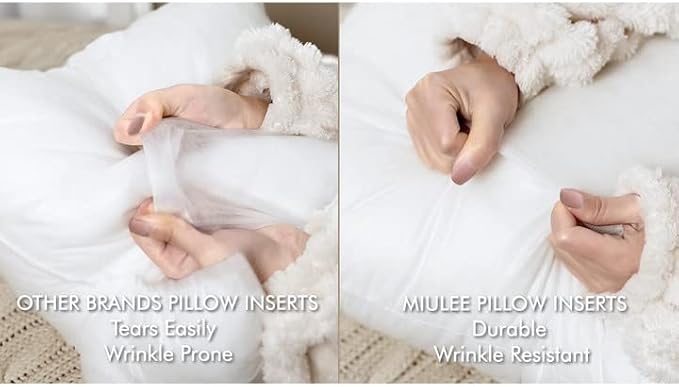 MIULEE Decorative Outdoor Waterproof Pillow Covers with Pillow Inserts 18x18 Set of 2
