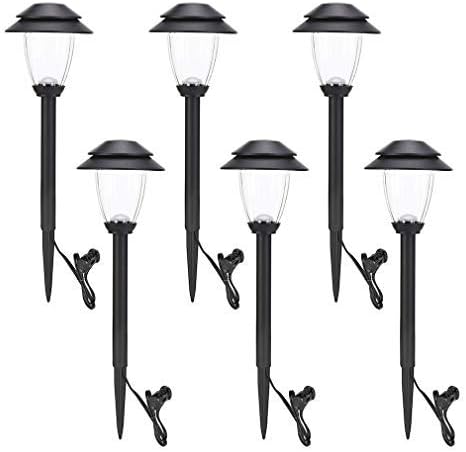 HECARIM 6 Pack Low Voltage Pathway Lights - Waterproof Outdoor Landscape Lighting, Super Bright LED Garden Lights for Walkway, Energy-Saving 5V Weatherproof Stake Lights (Dusk to Dawn Auto On/Off)