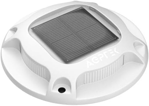 AGPTEK Solar Driveway Lights Outdoor 12 Pack, 2 Color Modes LED Deck Dock | Marine Waterproof Driveway Marker Lights for Step Sidewalk Stair Garden Pathway Walkway Yard (Blue Light/Cool White)