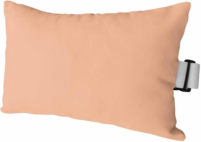 DecorLovee Peach Fuzz Outdoor Recliner Pillows for Head, Modern Peach Fuzz Pink Waterproof Chair Pillow with Elastic Stripe, Farmhouse Chaise Lounge Headrest Pillow for Patio/Beach/Pool 1Pack, 11"x16"