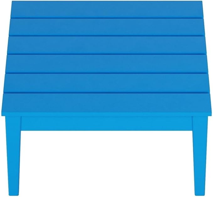 Costaelm Outdoor Side Tables for Patio, Small Patio Conversation Table Weather Resistant Coffee Table, Small Square Table Outdoor End Tables for Porch, Balcony, Poolside, Deck, Pacific Blue