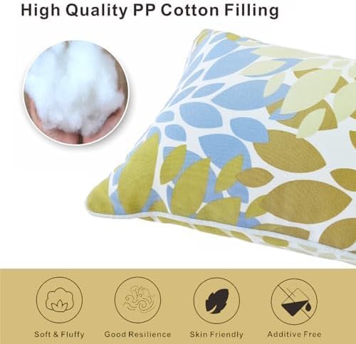 Outdoor Lumbar Pillows Decorative Pillows with Insert Included | 12x20 Outdoor Pillows Set of 2 Outdoor Pillows covers Waterproof Patio Pillows for Outdoor Furniture