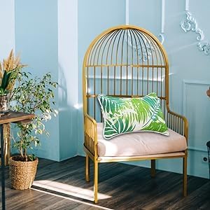 JMGBird Green Outdoor Pillows Waterproof Pillow Covers with Inserts | 12x20 Outdoor Throw Pillows for Patio Furniture, White Green Palm Leaf Decorative Cushions