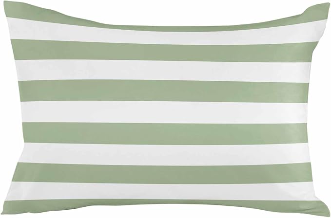 Outdoor Pillows 20x12 Waterproof Outdoor Pillow Covers Spring Stripes Green Polyester Throw Pillow Covers Garden Cushion Decorative Case for Patio Couch Decoration Set of 2 Sage Green
