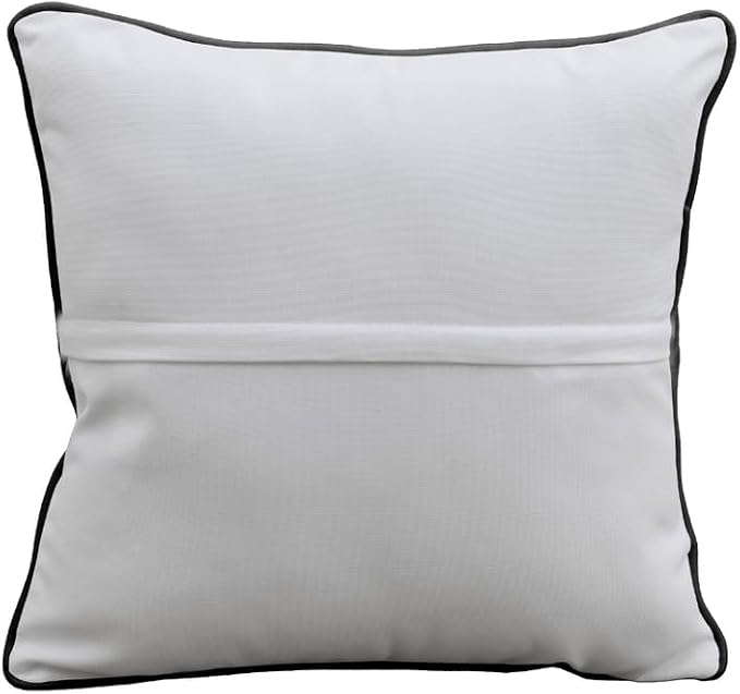 East Green 18 x 18 Square Outdoor Accent Pillow, Set of 2, Black with White Piping