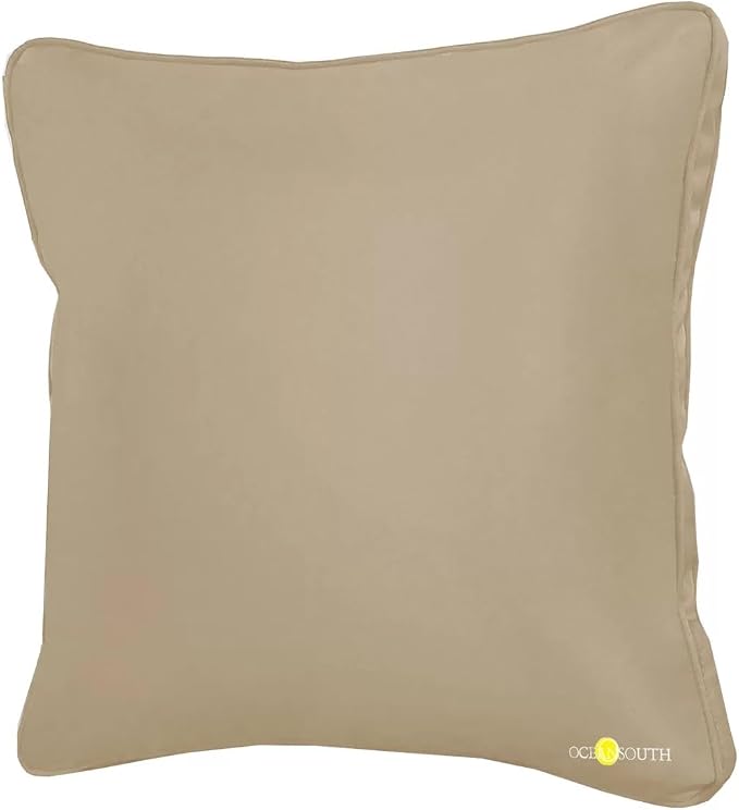 Oceansouth Boat Deck Pillow/Outdoor Waterproof Throw Pillow (Beige, 16" x 16") Cushion Outdoor Furniture Lumbar Back for Chair Patio seat Cover Chairs Home Decor Pillows Waterproof Bed Cases Garden