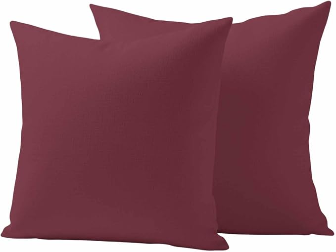 Outdoor Pillow Covers 26 x 26 Inches, Red Solid Color Waterproof Throw Pillow Cover Set of 2, Aesthetics Contemporary Luxury Decorative Square Cushion Covers for Patio/Couch/Garden