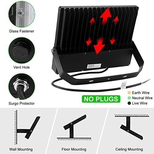 Juyace 3 Pack 36000Lm 240W Led Stadium Outdoor Flood Light Area Lighting | Super Bright Arena Lights，Commercial Area Lighting,5000K Daylight,100-277V,IP65 Waterproof,For Sport Court,Switch Control
