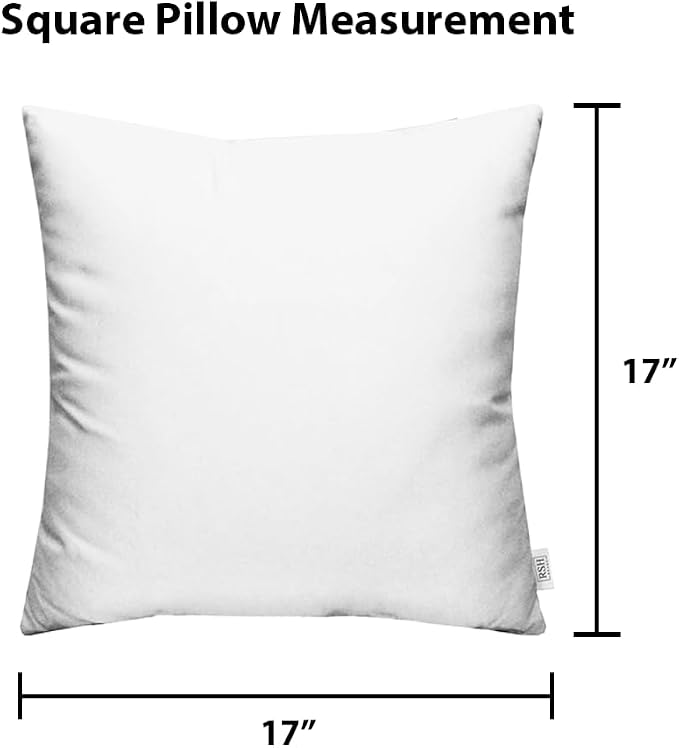 RSH DECOR: Sunbrella Square Throw Pillows Set of 4 | 17" x 17" | Water and Fade-Resistant Performance Fabric | Outdoor Pillow Covers with Down-Alternative Inserts | Canvas Buttercup Yellow