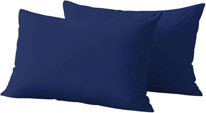 Lumbar Pillow Covers 12 x 20 Inches, Navy Blue Pure Color Waterproof Throw Pillow Cover Set of 2, Aesthetics Contemporary Luxury Decorative Rectangle Cushion Covers for Patio/Couch/Garden