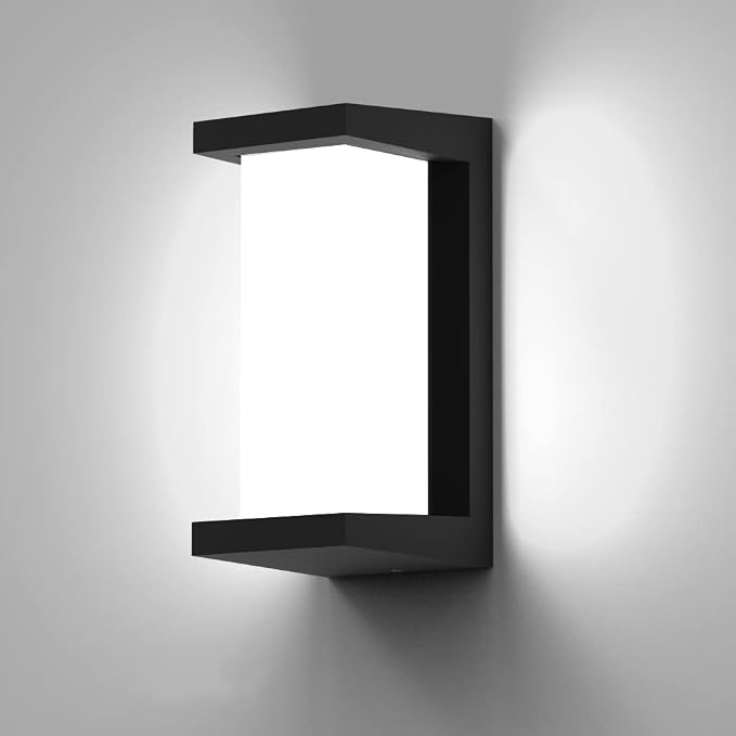 Outdoor Wall Sconce Lights, 24W 5000K Daylight White Aluminum Exterior Light Fixture Wall Mount Ip65 Waterproof, Led Porch Light for Garage Walkway Hallway Backyard Garden.