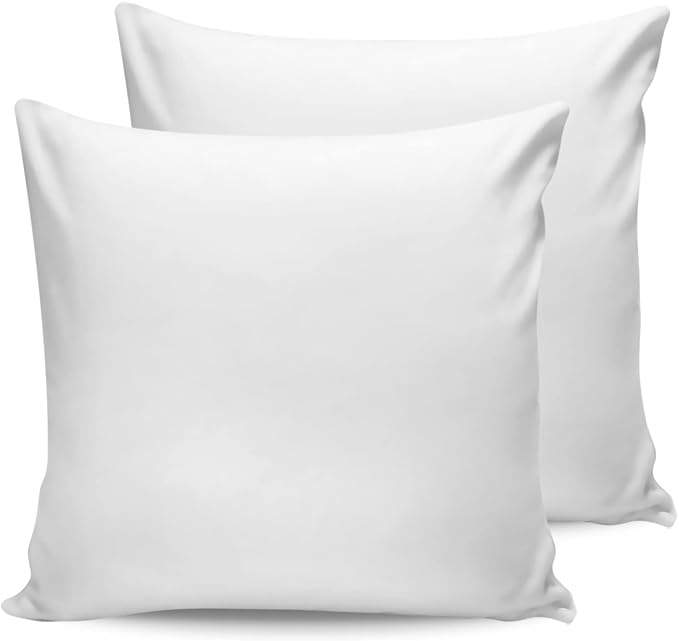 Outdoor Waterproof Pillow Covers for Patio Furniture Pure White Decorative Throw Pillow Cover Solid Color Pillowcases Set of 2 Cushion Case for Sofa Couch Chair Home Decor 24x24 inch x 2pcs