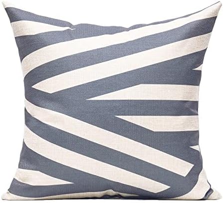 All Smiles Fall Grey Gray Outdoor Throw Pillow Covers Cases Geometric Decorative Home Decor Accent Cushion for Couch Sofa Bed Square 18×18 Set of 4