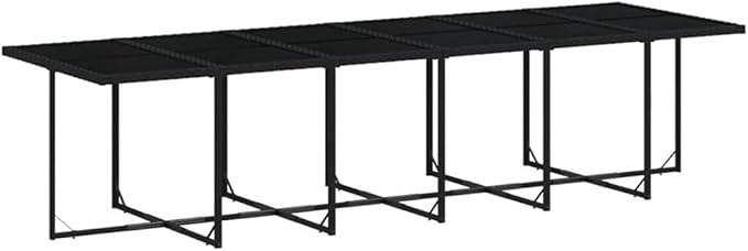 Afuera Living Contemporary Patio Dining Set, Powder-Coated Finish, Black/Cream White, Seats 16, UV-Resistant Waterproof Materials, Foldable, Removable Cushion Covers, Outdoor Use for Garden or Terrace