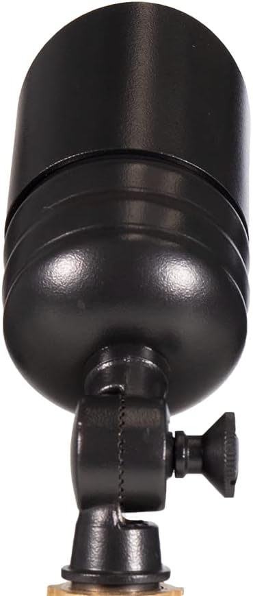 VOLT Fat Boy 12V Brass Outdoor Mini Spotlight (Black) with 5W 2700K Warm White 400 Lumen MR16 LED Bulb for Low Voltage Landscape Lighting of Yard, Lawn, Garden, Patio, Trees & House