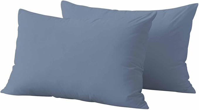 Lumbar Pillow Covers 12 x 20 Inches, Blue Pure Color Waterproof Throw Pillow Cover Set of 2, Aesthetics Contemporary Luxury Decorative Rectangle Cushion Covers for Patio/Couch/Garden