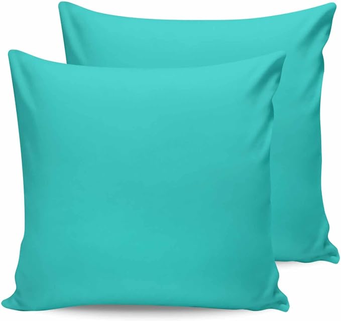 Outdoor Waterproof Throw Pillow Covers Set of 2 Aqua Green Pillowcases 20x20 Inches Simple Style Patio Decorative Pillows Cushion Case Patio Pillows for Couch Bed Chair Garden
