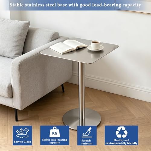 Modern Industrial Small Dining Table, Easy to Clean Bar Table for Outdoor Bistro, Pub, Bubble Tea Shops & Cafes - 50x50x75cm, Perfect for Compact Spaces