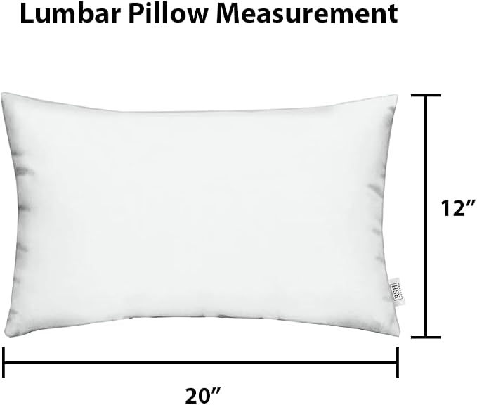 RSH DECOR: Sunbrella Lumbar Throw Pillows Set of 2 | 20" x 12" | Water and Fade-Resistant Performance Fabric | Outdoor Pillow Covers with Down-Alternative Inserts | Canvas Rust