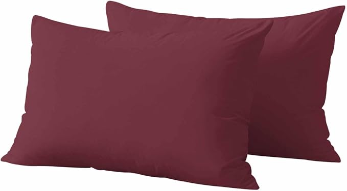 Lumbar Pillow Covers 12 x 20 Inches, Red Solid Color Waterproof Throw Pillow Cover Set of 2, Aesthetics Contemporary Luxury Decorative Rectangle Cushion Covers for Patio/Couch/Garden