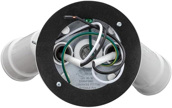 Lithonia Lighting Adjustable Twin Par Flood Light Holder, 120V, White | Outdoor Flood Light Fixture for Safety and Security, Uses 2 Lamps Up to 150W (Not Included) (OFTH 300PR 120 WH M12)