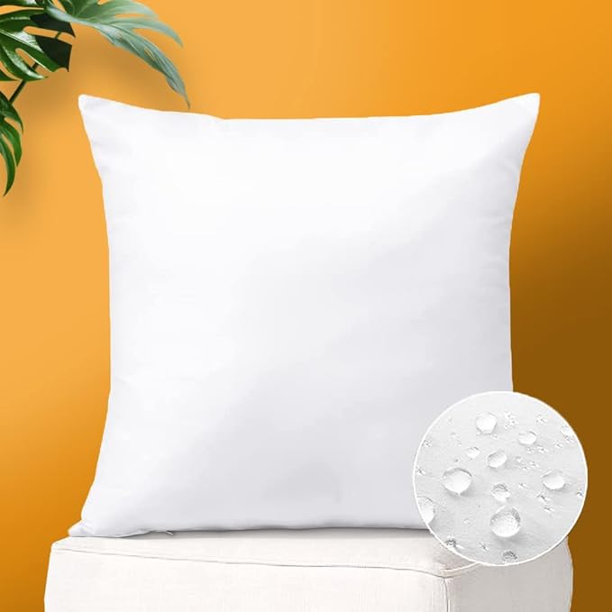OTOSTAR Waterproof Outdoor Throw Pillow Insert 18x18 Inch Water Resistant Pillow Insert Premium Pillow Stuffer Sham Square Decorative Throw Pillow for Couch Cushion Stuffer Patio Furniture (1 Pack)