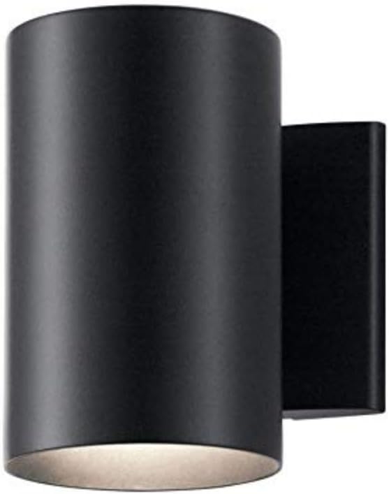 Kichler Cylinders 7" Outdoor Wall Sconce in a Black, 1-Light Exterior Wall Light, Cylinder Fixture, (7" H x 5" W), 9234BK