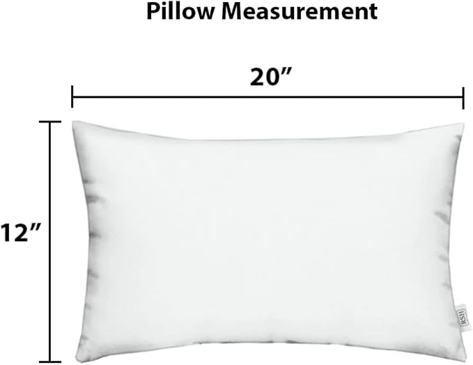 RSH DECOR: Designer Select Sunbrella Lumbar Throw Pillows Set of 4 | 20" x 12" | Water and Fade-Resistant Performance Fabric | Indoor Outdoor Accent Pillows | Made in USA (Aviva Cumin)