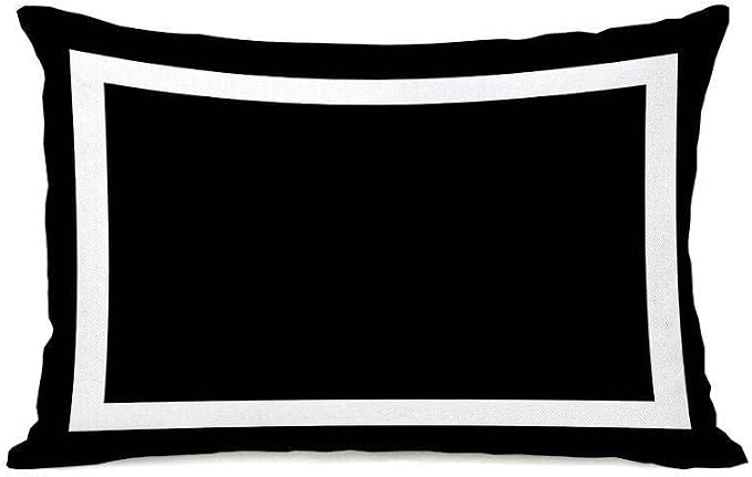 Pyonic Outdoor Waterproof Lumbar Pillow Covers Black and White Rectangle Pillowcases for Patio Garden Patio Tent,2 PCS,12 X 20 Inches