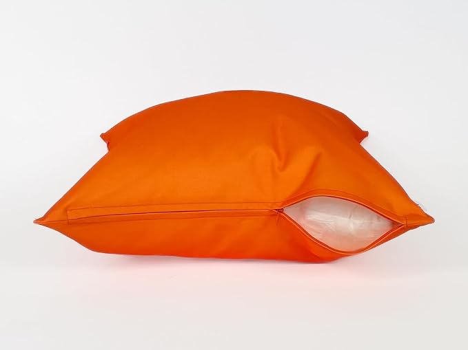 Pack of 2 Outdoor 20''x20'' Solid Waterproof Orange Throw Pillow Covers Decorative Square Patio Pillows for Patio Furniture