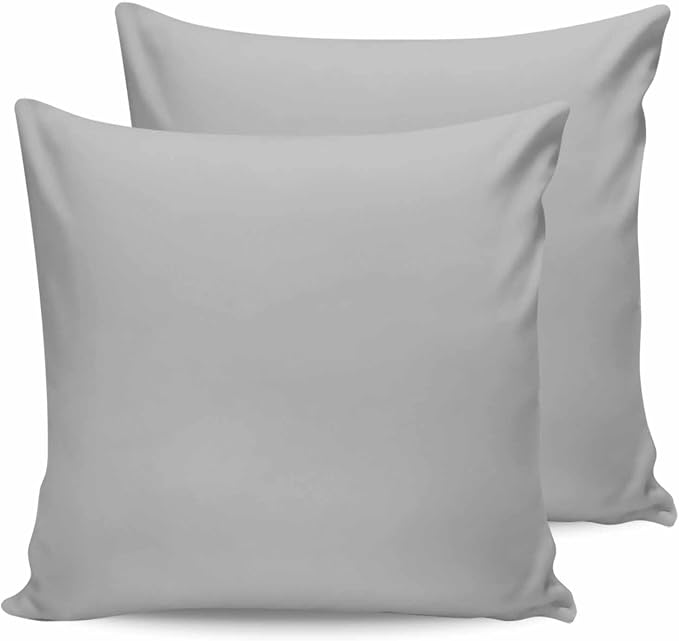 Outdoor Waterproof Throw Pillow Covers Set of 2 Gray Pillowcases 16x16 Inches Simple Style Patio Decorative Pillows Cushion Case Patio Pillows for Couch Bed Chair Garden