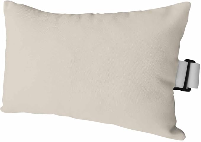 DecorLovee Ivory White Outdoor Recliner Pillows for Head, Modern Ivory White Waterproof Chair Pillow with Elastic Stripe, Farmhouse Chaise Lounge Headrest Pillow for Patio/Beach/Pool 1Pack, 11"x16"