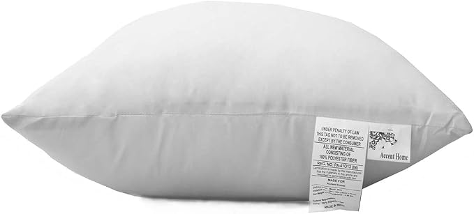 ACCENTHOME Outdoor Pillow Inserts 18 x 18 (Pack of 4) Waterproof Hypoallergenic Sham Stuffer | White Square Water Resistant Throw Pillows Insert | Decorative Pillow Filler Forms for Patio, Chair | Outdoor & Waterproof Material, Premium pillow inserts s...