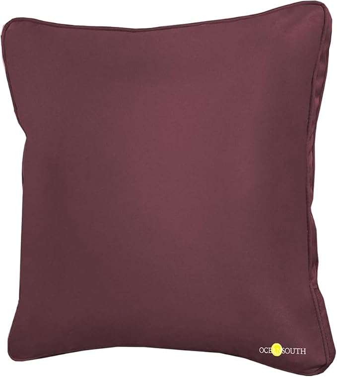 Oceansouth Boat Deck Pillow/Outdoor Waterproof Throw Pillow (Maroon, 20 x 20) Cushion Outdoor Furniture Lumbar Back for Chair Patio seat Cover Chairs Home Decor Pillows Waterproof Bed Cases Garden