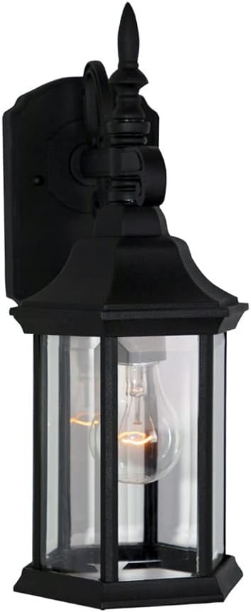 DESIGNERS FOUNTAIN Devonshire Outdoor Light Fixture, 14 Inch Exterior Wall Lantern Sconce for Front Door, Patio and Porch, Black, 2961-BK (Pack of 6)