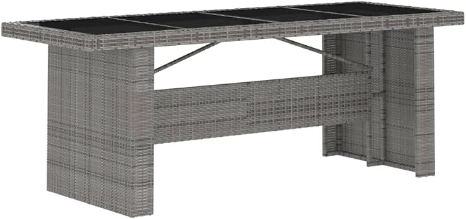 7 Piece Patio Dining Set with Cushions,Outdoor Table Chairs,Kitchen Furniture,Removable, Washable Cushion Covers,Used in Restaurant, Bistro, Coffee Shop,Deck, Backyard, Poly Rattan Gray