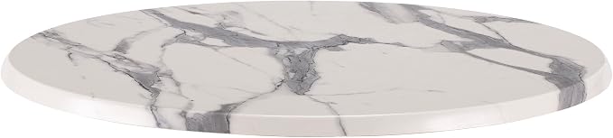 Holland Bar Stool 30" Diameter White Marble, Indoor/Outdoor All-Season EnduroTop Table Top