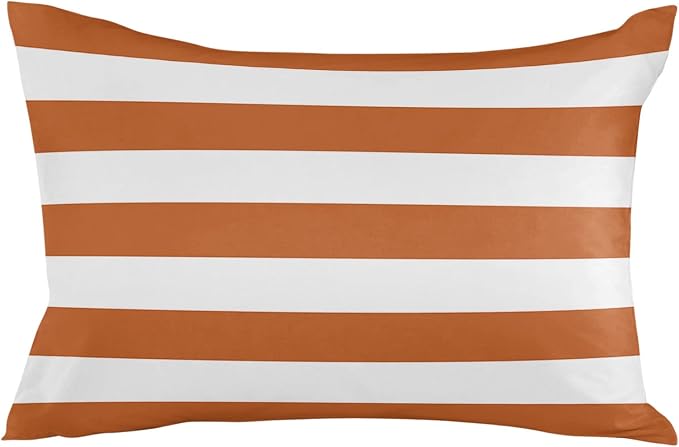 Outdoor Pillows 20x12 Waterproof Outdoor Pillow Covers Orange White Stripes Polyester Throw Pillow Covers Garden Cushion Decorative Case for Patio Couch Decoration Set of 2 Geometric