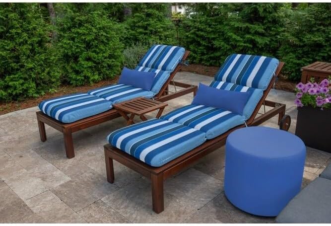 Indoor Outdoor Cabin Lodge True Royal Blue Lumbar Throw Pillow Patio Furniture Cushions Overstuffed with Soft Supportive Poly Fill | All-Weather Fade Water Resistant Plush Comfort 20 x 13 x 6