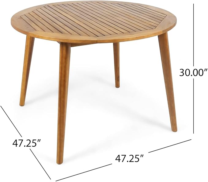 Christopher Knight Home Keth Outdoor 5 Piece Acacia Wood Dining Set, Teak Finish