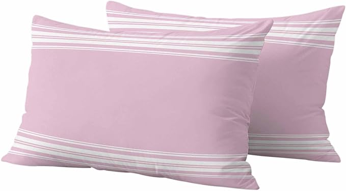 Outdoor Pillow Covers 12x20 Set of 2 Pink Stripes Outdoor Pillows Waterproof Throw Pillow Covers French Stripe Farmhouse Style Pillowcases Decorative Case for Patio Cushion
