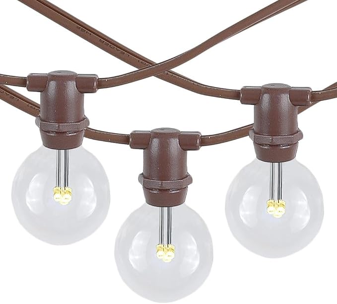 Novelty Lights 25' Warm White LED G40 Globe Outdoor Patio String Lights