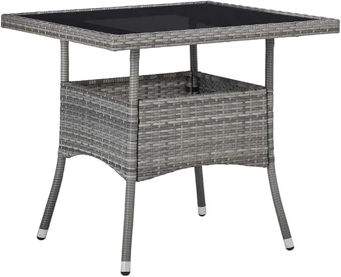 Afuera Living Contemporary 5-Piece Patio Dining Set, Weather-Resistant PE Rattan with Cushions, Gray Finish, Powder-Coated Frame, 31.5 x 31.5 x 29.5 in Table, Garden or Terrace Outdoor Dining