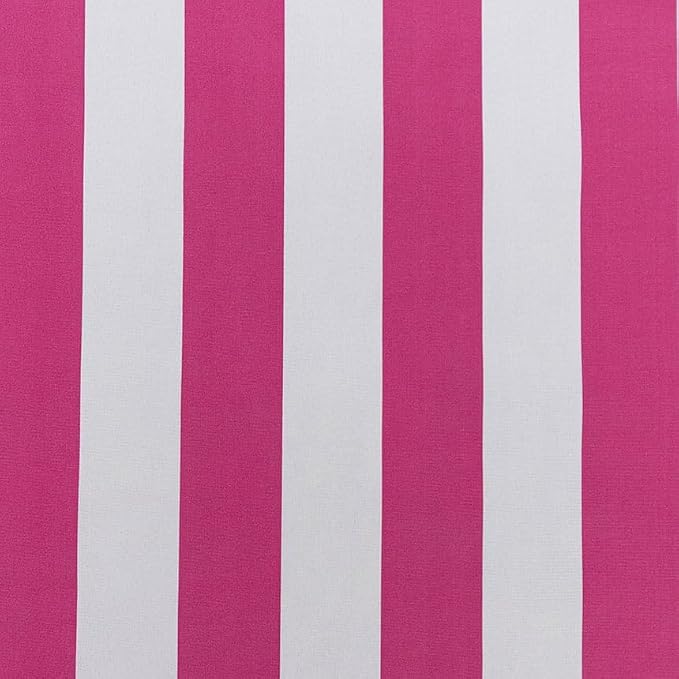 RSH DECOR 6-Pack Pillow Set | All-Weather Spun Fabric | Water & Fade-Resistant | Outdoor Throw Pillows | 20" x 12" Lumbar, 17" Square, & 20" x 6" Neck Roll | Made in USA (Pink & White Stripe)