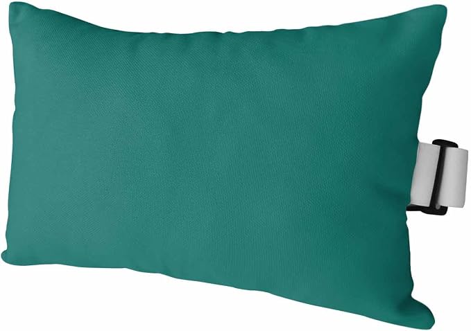Outdoor Pillow for Lounge Chair with Strap & Insert Green Recliner Head Pillow Solid Green Color Waterproof Headrest Patio Lumbar Pillows for Beach Pool Office Chaise Chair 11x16 Inch