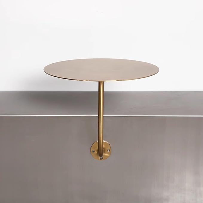 Round Bistro Pub Table - L-Sd Bar Table - Silver Stainless Steel Cocktail Table, Wall Mount Design for Indoor/Outdoor Dining, Compact 35x35x45cm