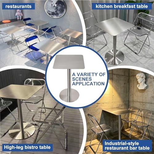 Modern Industrial Small Dining Table, Easy to Clean Bar Table for Outdoor Bistro, Pub, Bubble Tea Shops & Cafes - 50x50x75cm, Perfect for Compact Spaces
