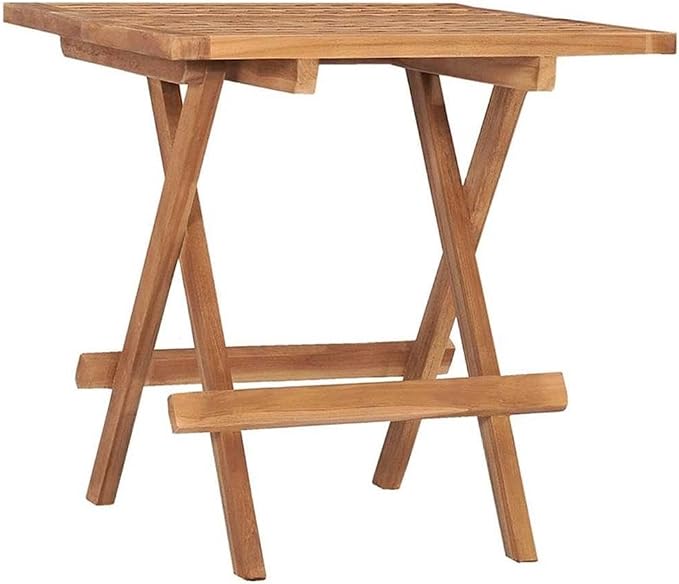 BOWERY HILL Contemporary 3-Piece Patio Dining Set, Solid Teak Wood in Polished Teak/Taupe Finish, Foldable Square Table with 2 Cushioned Chairs, Compact Outdoor Furniture for Garden or Small Spaces